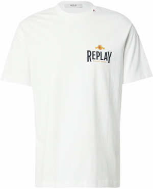 REPLAY Tričko  svetlomodrá / karí / čierna / biela