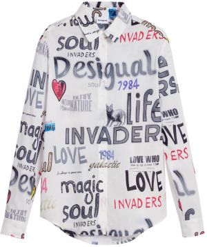 Desigual Tričko  zmiešané farby / biela