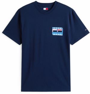 Tommy Jeans Tričko  námornícka modrá / azúrová / ružová / červená