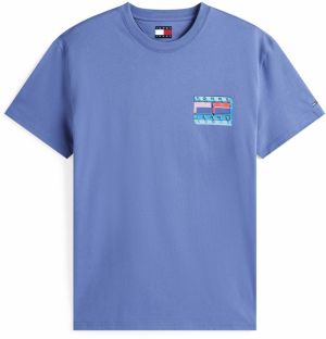 Tommy Jeans Tričko  indigo / vodová / ružová / oranžovo červená