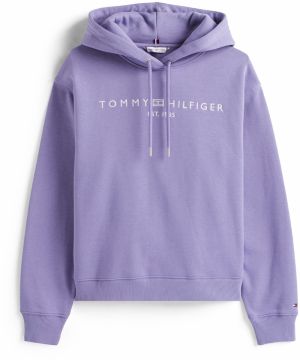 TOMMY HILFIGER Mikina  fialová / biela