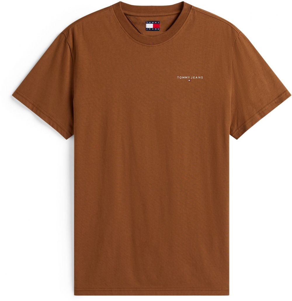 Tommy Jeans Tričko  hnedá / biela