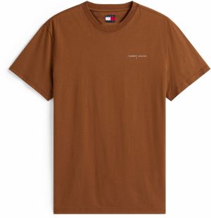 Tommy Jeans Tričko  hnedá / biela