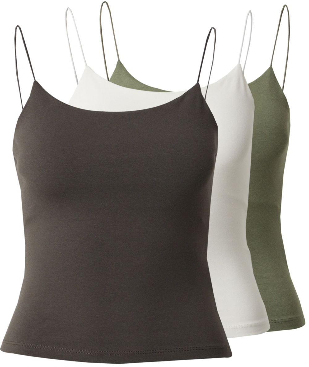 STUDIO SELECT Top 'Lena'  tmavosivá / kaki / biela