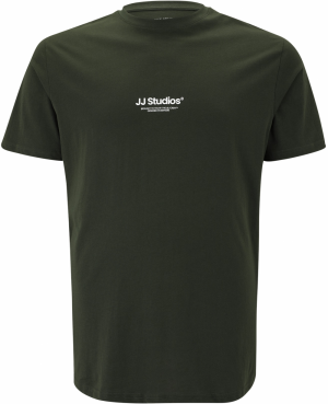 JACK & JONES Tričko 'JJESOHO'  zelená / biela