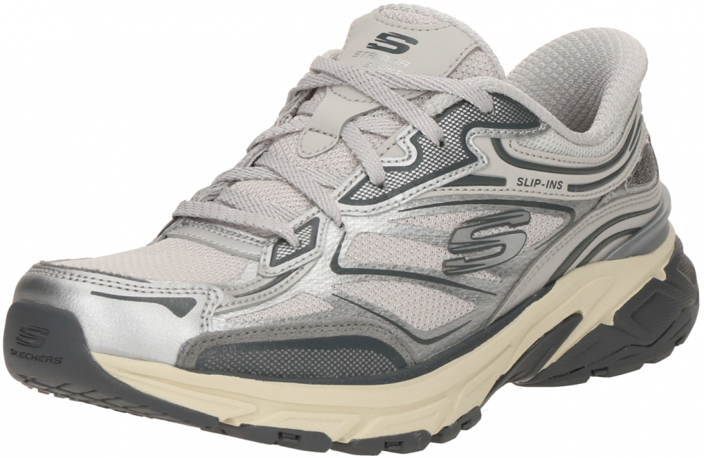 SKECHERS Nízke tenisky 'STAMINA'  svetlosivá / tmavosivá / strieborná