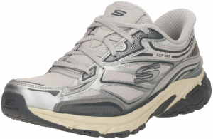 SKECHERS Nízke tenisky 'STAMINA'  svetlosivá / tmavosivá / strieborná