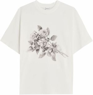 Bershka Tričko  čierna / biela