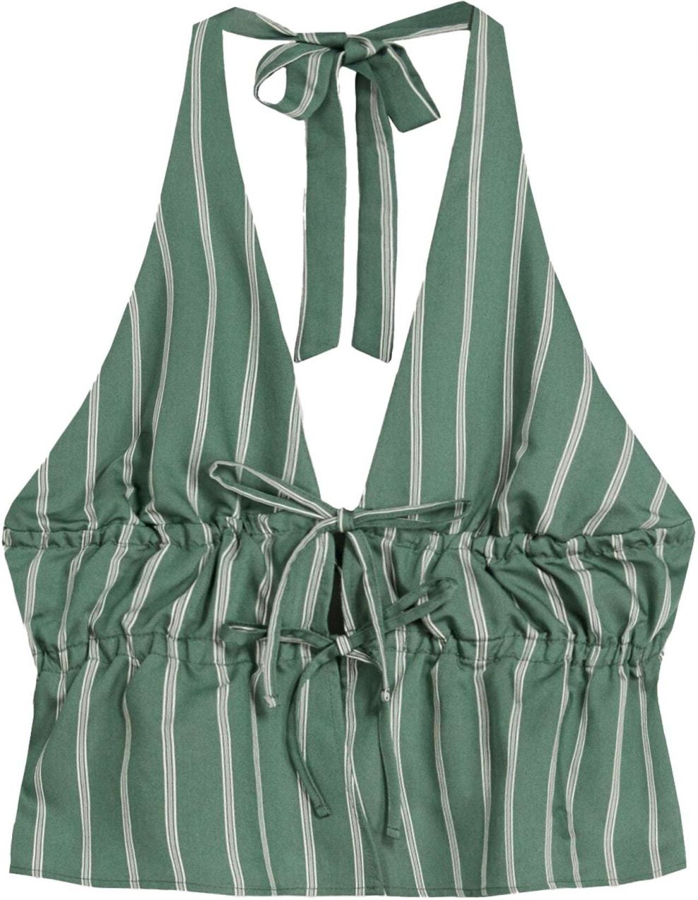Bershka Top  svetlosivá / nefritová / biela
