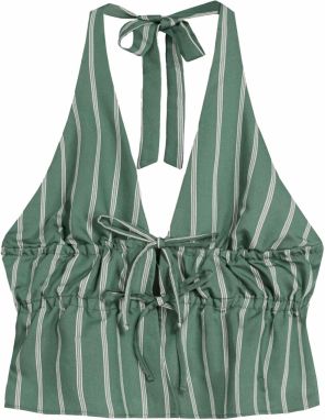 Bershka Top  svetlosivá / nefritová / biela