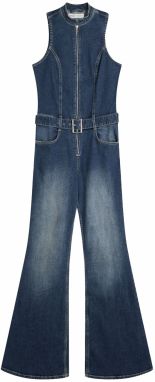 Bershka Overal  modrá denim