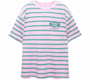 Pull&Bear Tričko 'TACOS'  pueblo / nefritová / jedľová / slivková
