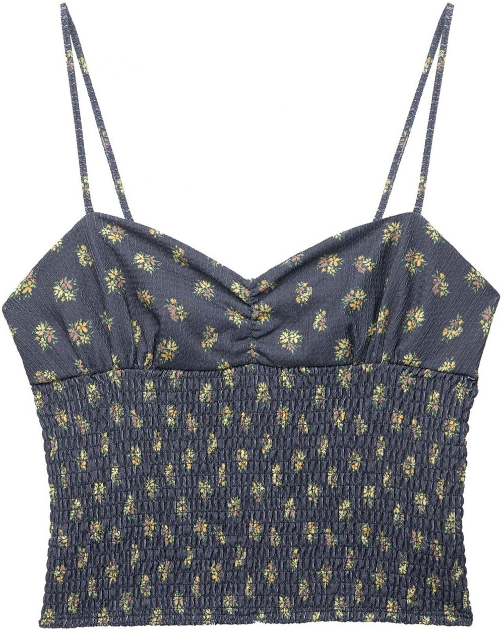 Pull&Bear Top 'PACIFIC'  námornícka modrá / žltá / zelená / staroružová