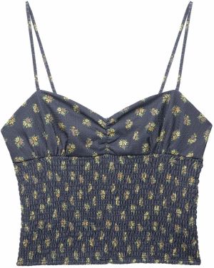 Pull&Bear Top 'PACIFIC'  námornícka modrá / žltá / zelená / staroružová