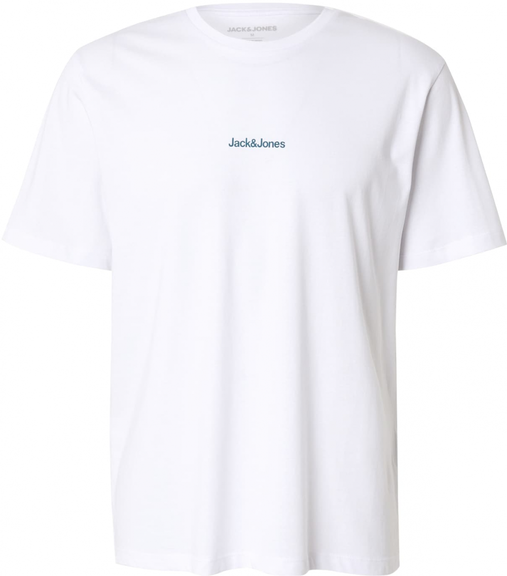 JACK & JONES Tričko 'JJMINE'  námornícka modrá / oranžová / čierna / biela
