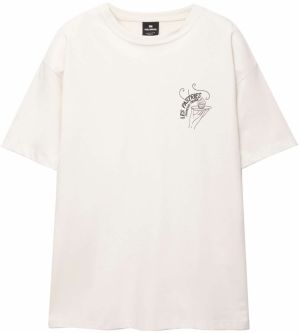 Pull&Bear Tričko 'PARIS 02 RUE TIVOLI'  piesková / čierna