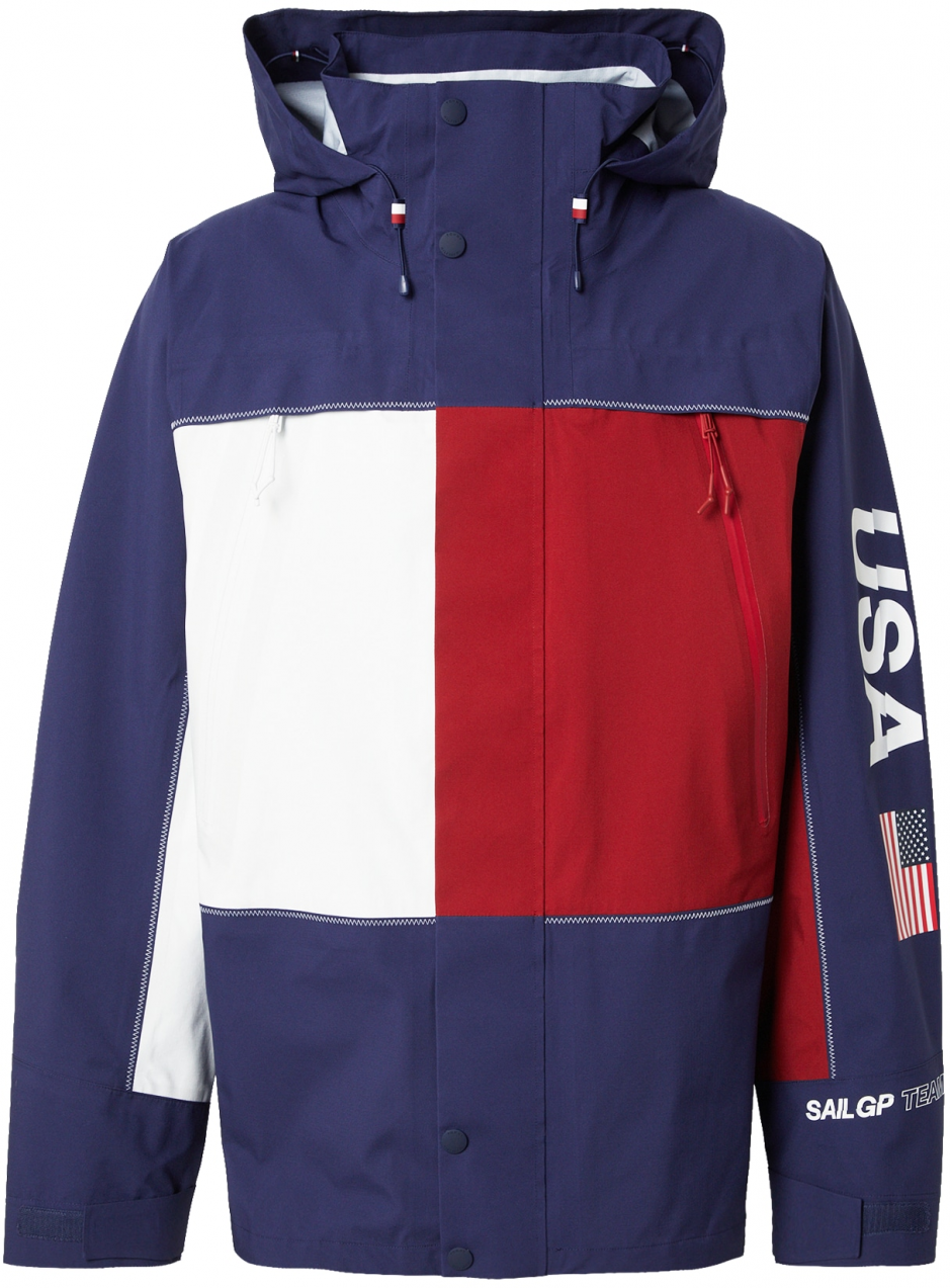 TOMMY HILFIGER Prechodná bunda  námornícka modrá / červená / biela