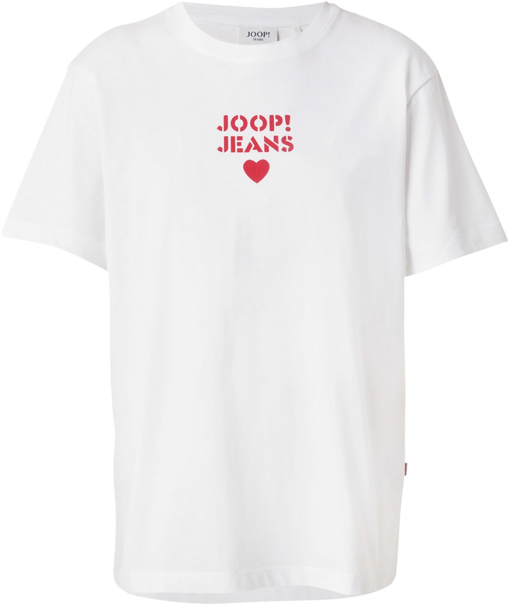 JOOP! Jeans Tričko 'Tymber'  jasne červená / biela