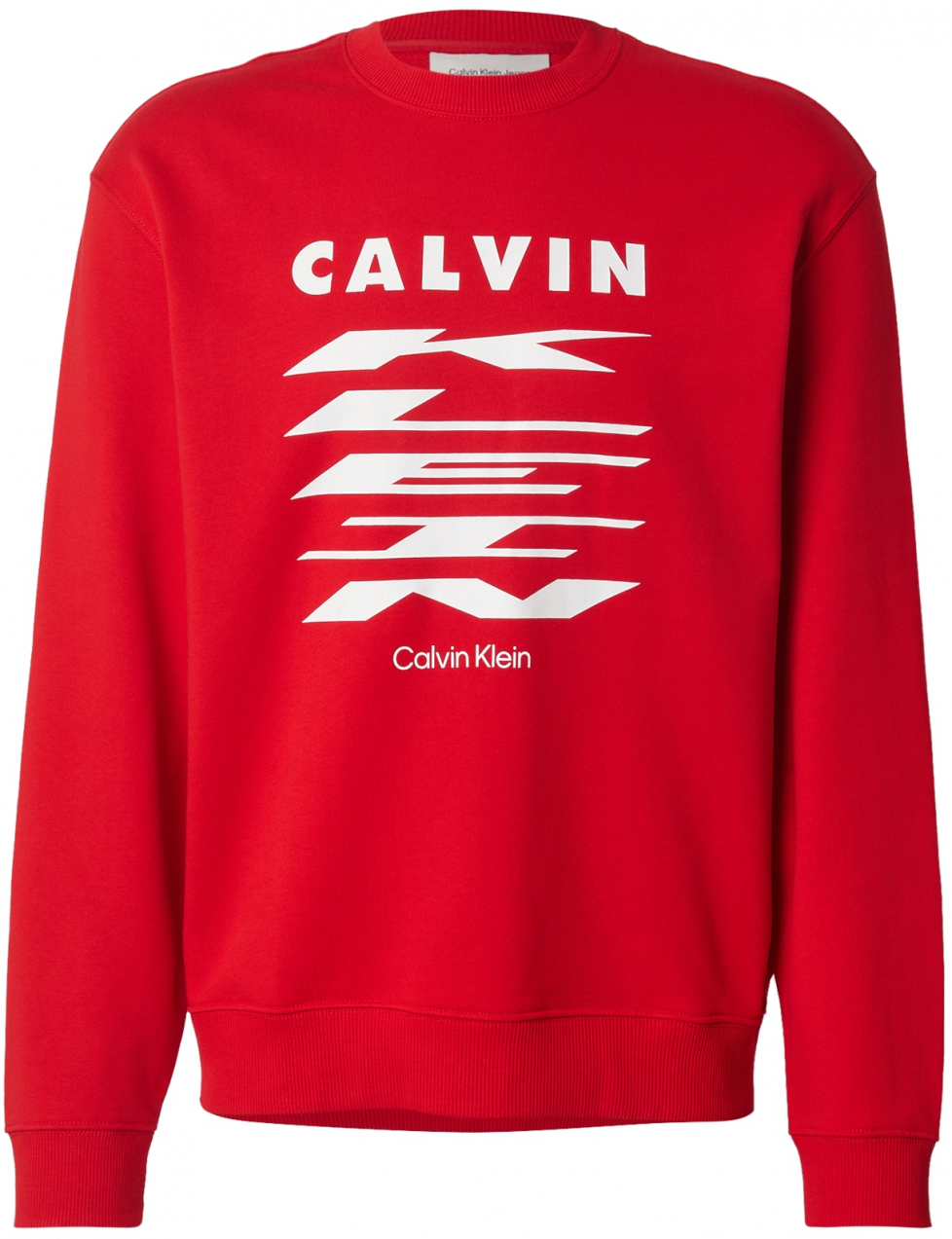 Calvin Klein Jeans Mikina  červená / biela