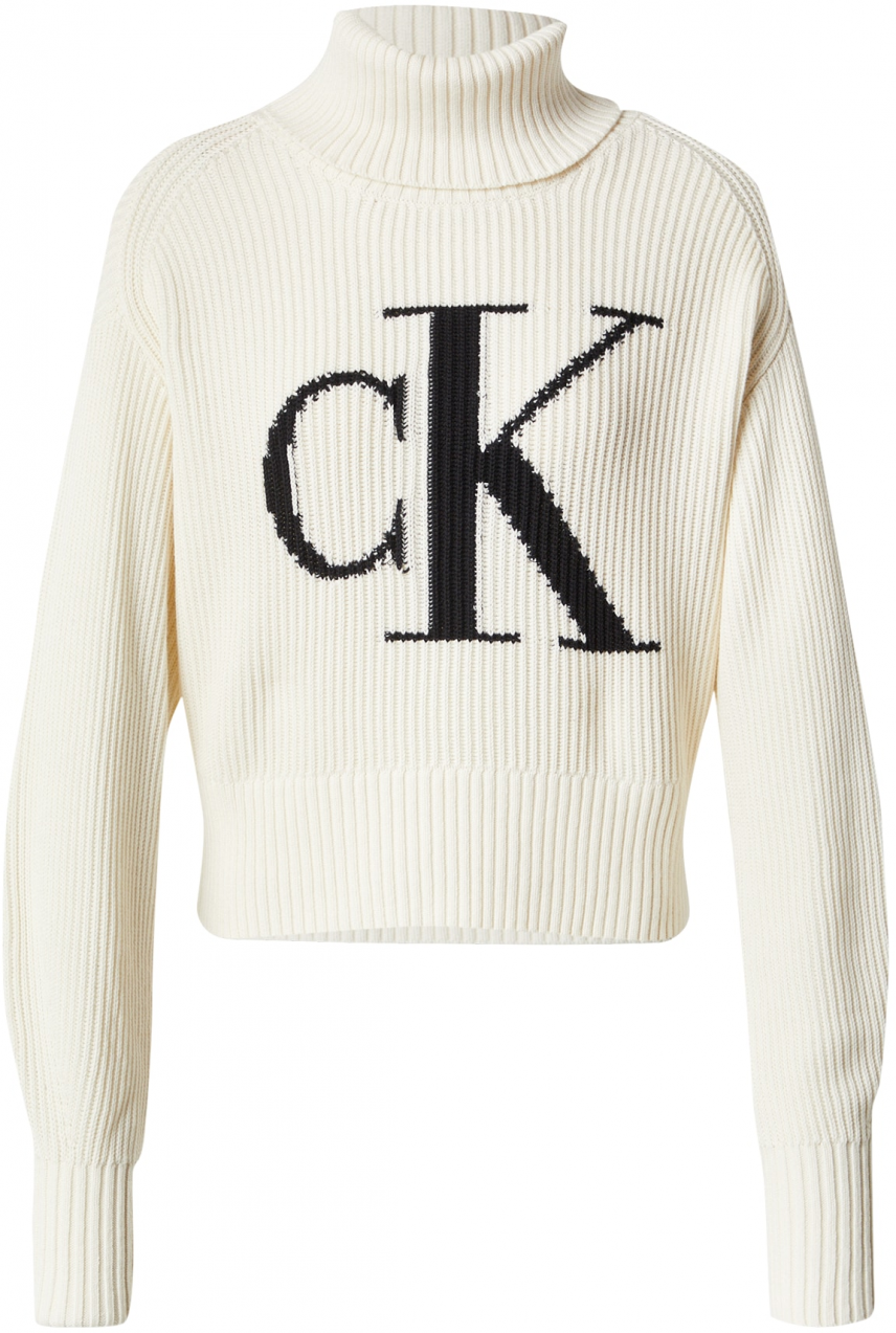 Calvin Klein Jeans Sveter  čierna / biela