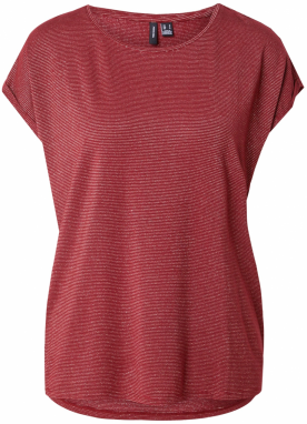 VERO MODA Tričko 'VMLAVA'  hrdzavohnedá / strieborná