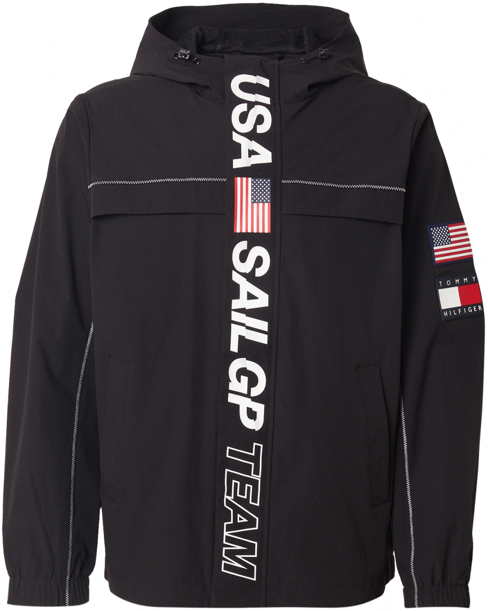 TOMMY HILFIGER Prechodná bunda 'SAIL'  námornícka modrá / červená / čierna / biela