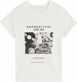 Bershka Tričko  čierna / biela