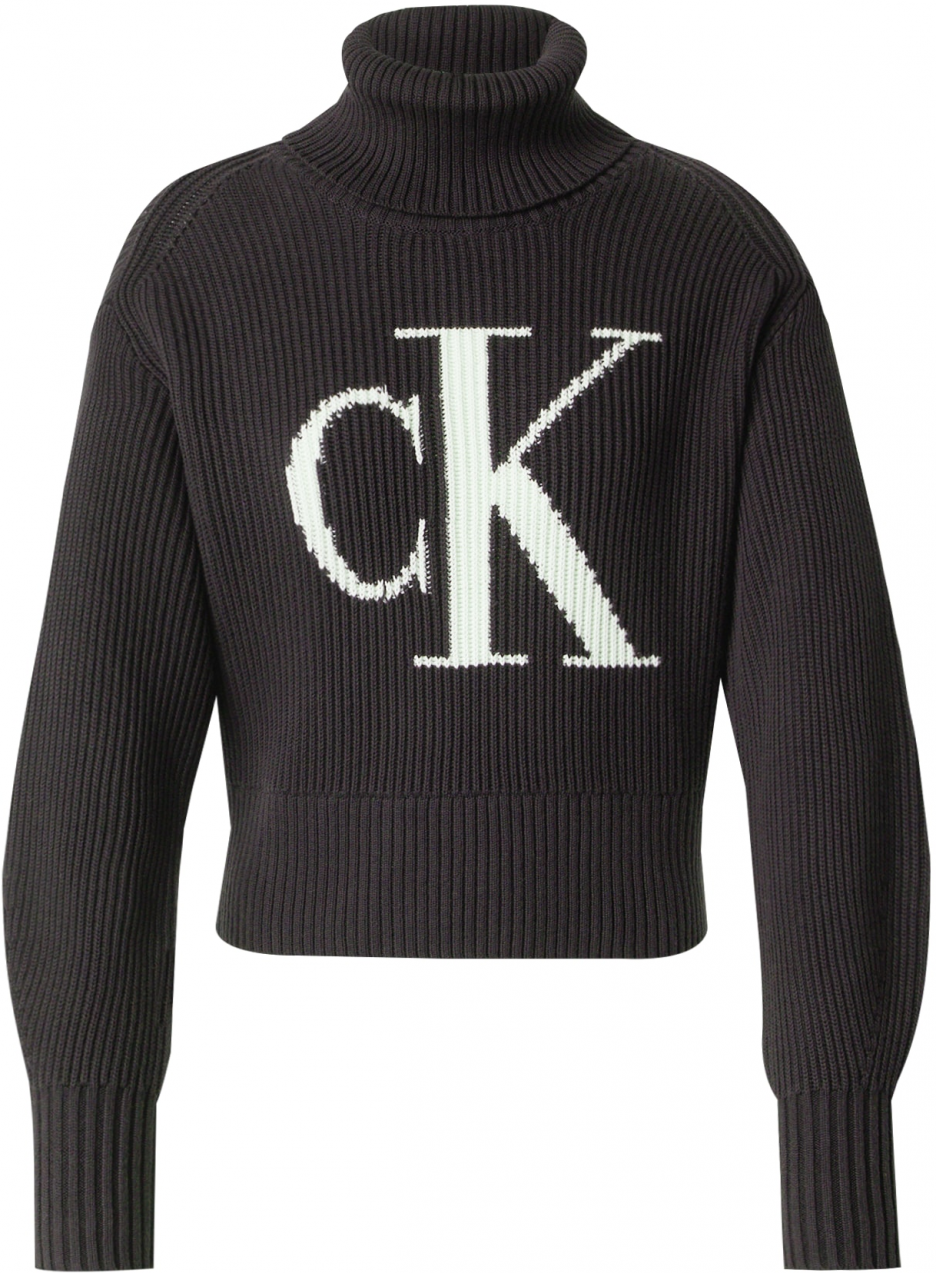 Calvin Klein Jeans Sveter  čierna / biela