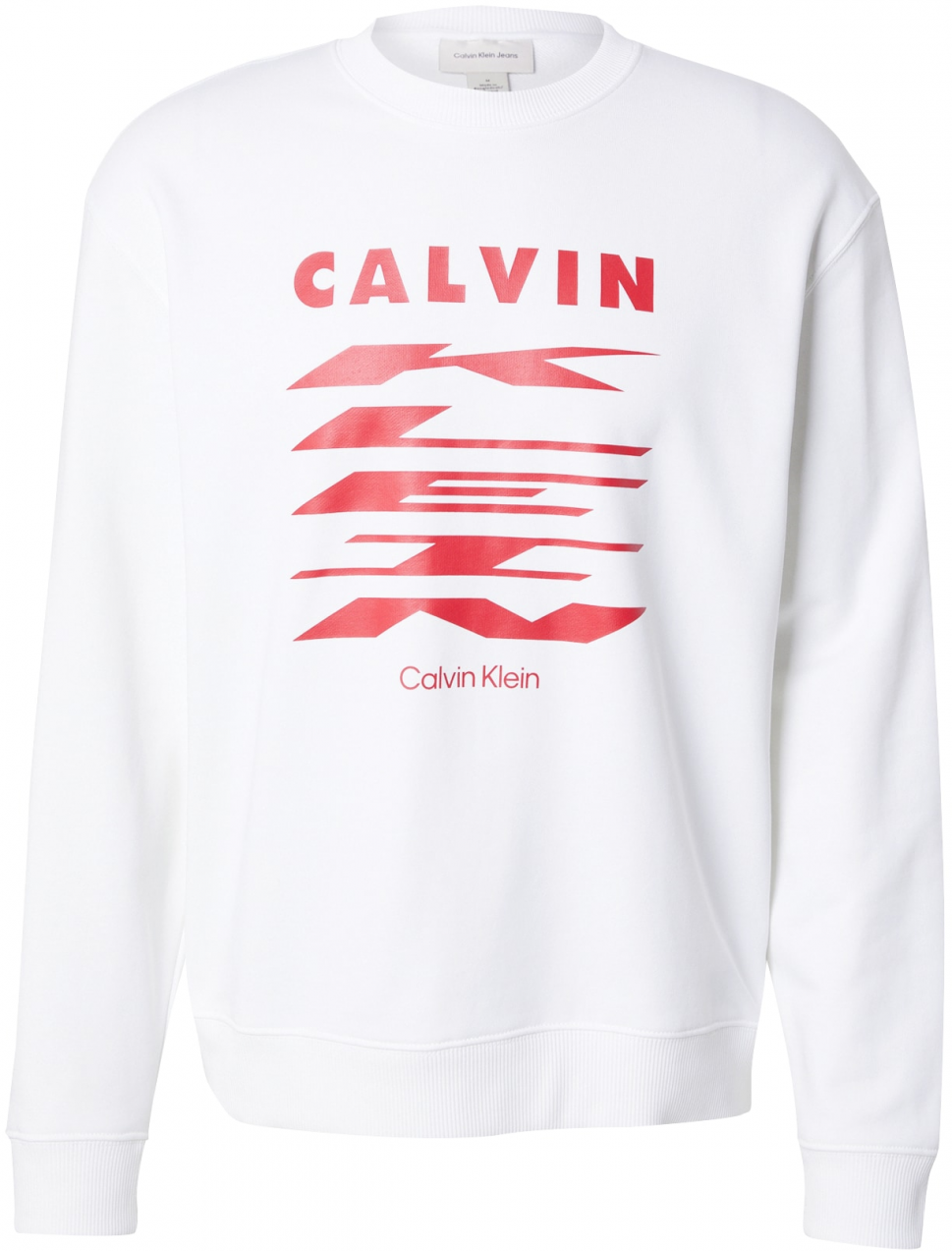 Calvin Klein Jeans Mikina  červená / biela