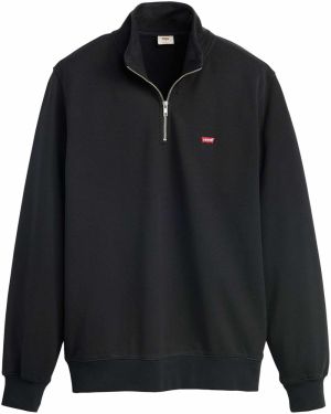 LEVI'S ® Mikina 'Original Housemark Quarter-Zip Pullover'  červená / čierna / biela