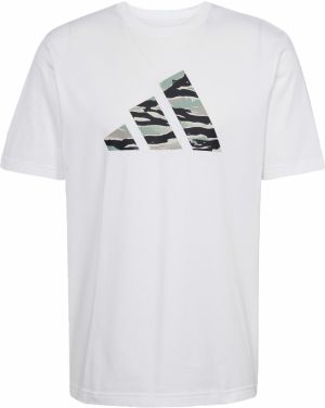 ADIDAS SPORTSWEAR Funkčné tričko 'Codes'  sivá / pastelovo zelená / biela