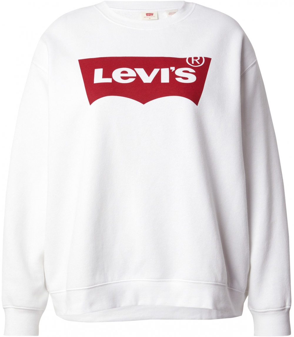 Levi's® Plus Mikina 'Graphic Everyday Crewneck Sweatshirt '  červená / biela