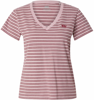LEVI'S ® Tričko 'Perfect V-Neck Tee'  ružová / burgundská / biela