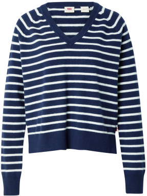 LEVI'S ® Sveter 'Supersoft V-Neck Cardigan'  námornícka modrá / biela