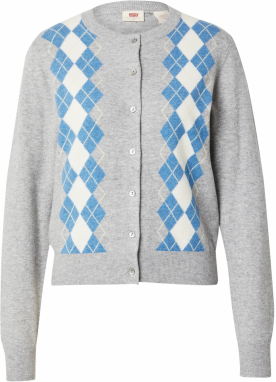 LEVI'S ® Kardigán 'Supersoft Crewneck Cardigan'  svetlomodrá / sivá melírovaná / biela