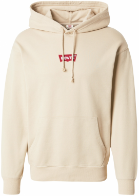 LEVI'S ® Mikina 'Relaxed Graphic Hoodie'  červená / čierna / biela ako vlna