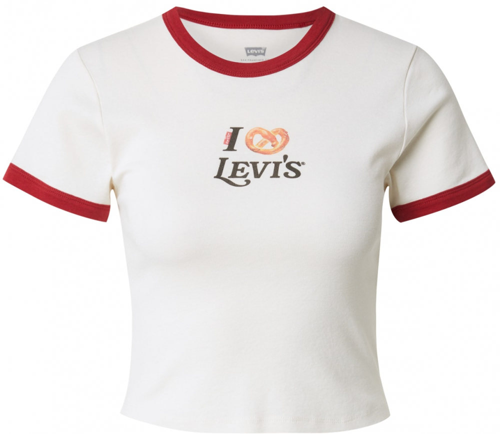 LEVI'S ® Tričko 'Graphic Mini Ringer Tee'  pueblo / rubínová / čierna / biela ako vlna