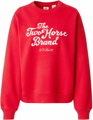 LEVI'S ® Mikina 'Graphic Heritage Sport Crewneck Sweatshirt'  červená / biela