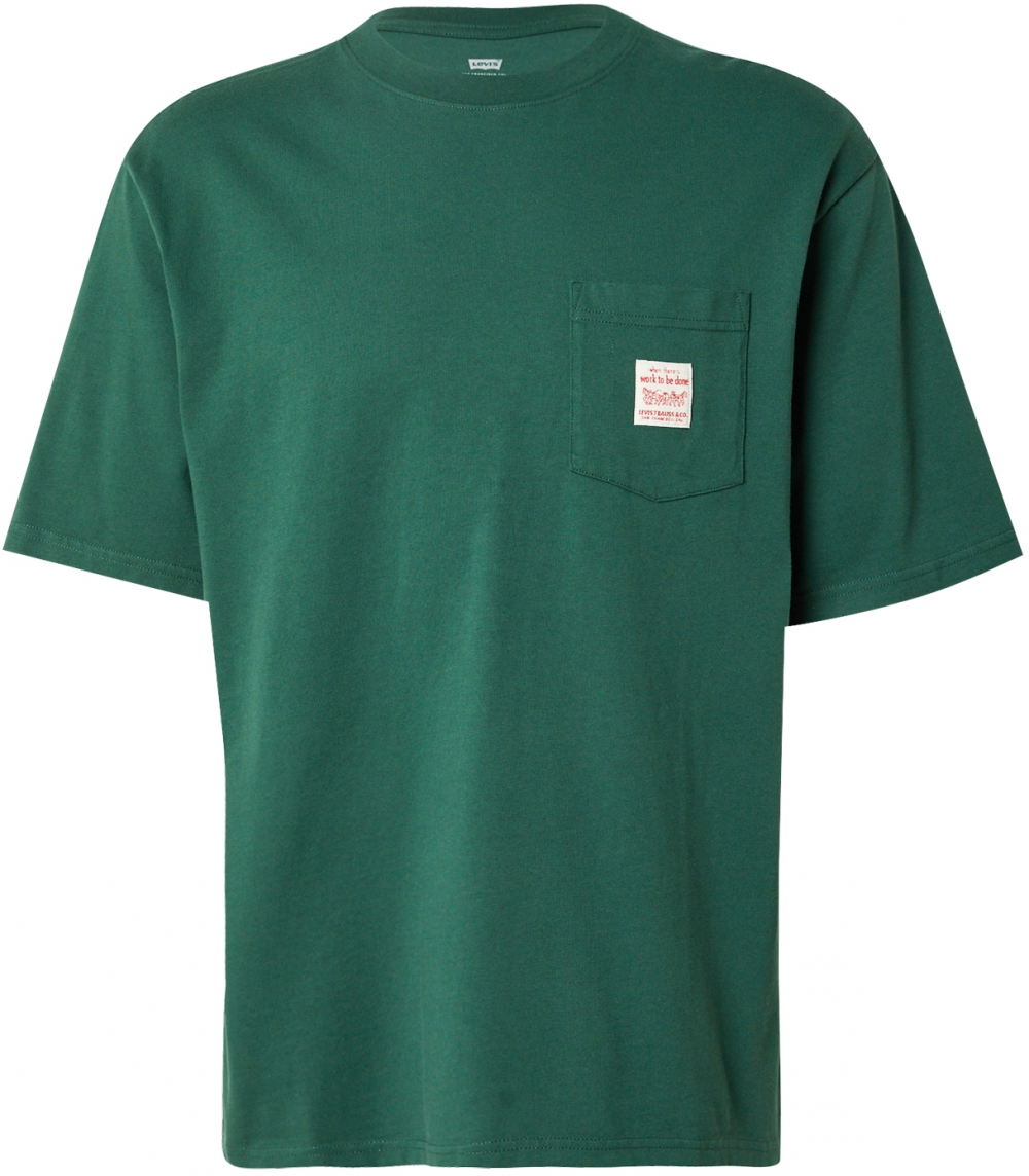 LEVI'S ® Tričko 'Workwear Tee'  jedľová / červená / biela
