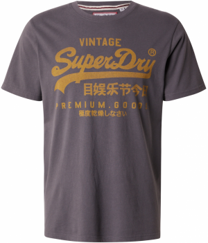 Superdry Tričko  horčicová / tmavosivá