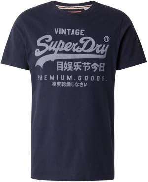Superdry Tričko  tmavomodrá / sivá