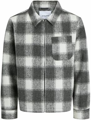 JACK & JONES Prechodná bunda 'JJHANK'  antracitová / sivá melírovaná / biela