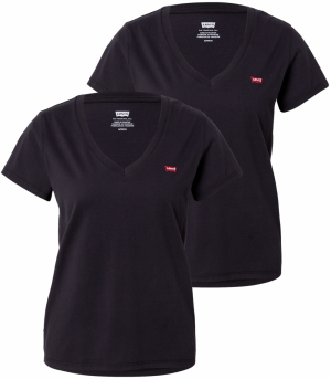 LEVI'S ® Tričko 'Perfect V-Neck Tee (2-Pack)'  červená / čierna / biela