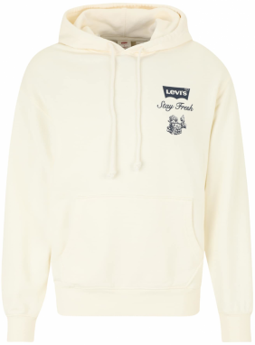 LEVI'S ® Mikina 'Relaxed Graphic Hoodie'  slonová kosť / čierna