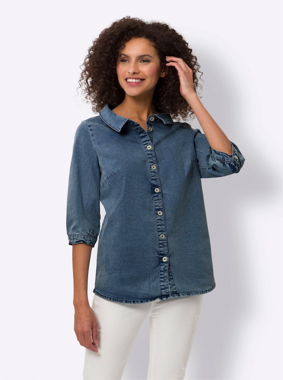 heine Blúzka  modrá denim