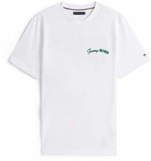 TOMMY HILFIGER Tričko  tmavozelená / biela