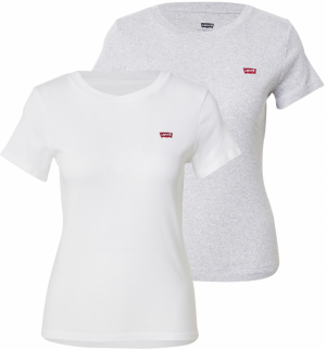 LEVI'S ® Tričko 'Essential Short Sleeve Tee (2-Pack)'  sivá / červená / biela