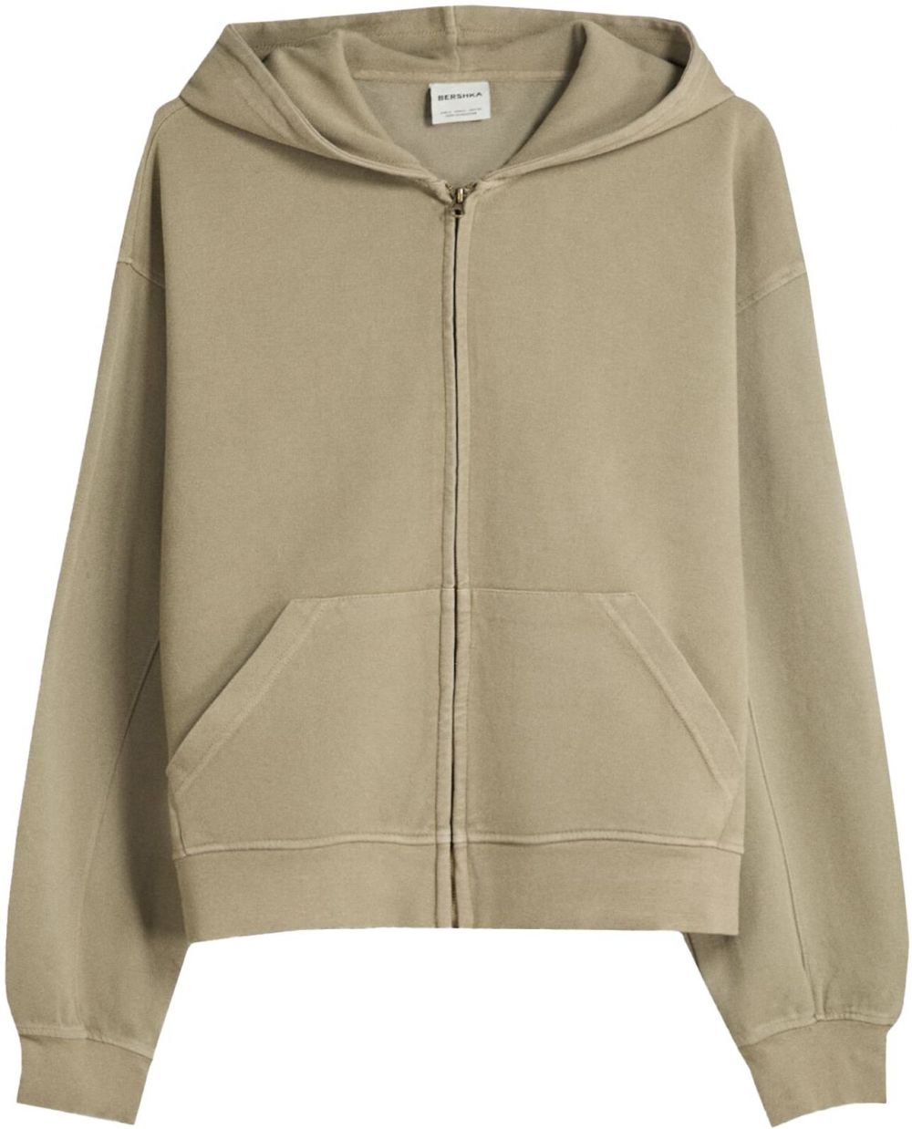 Bershka Tepláková bunda  kamenná