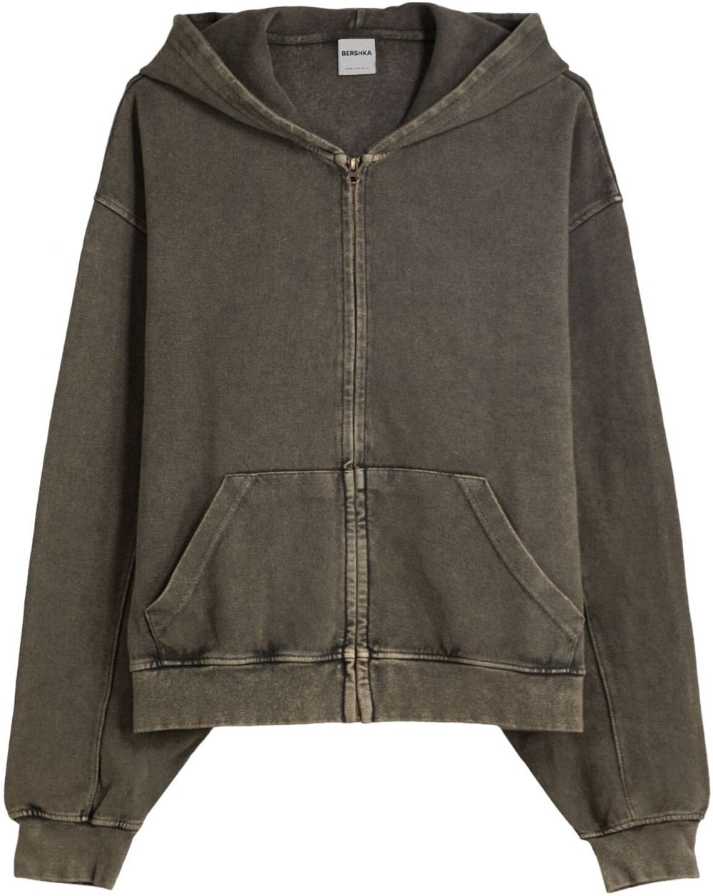 Bershka Tepláková bunda  tmavosivá