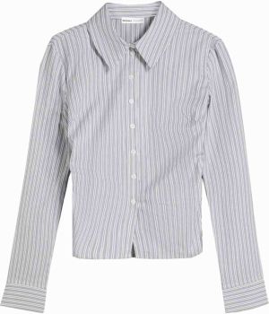 Bershka Blúzka  sivá / biela